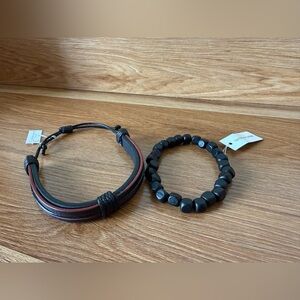 Black and Red Bracelet Duo